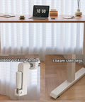 Get Your Posture Locked In With This Cherry Wood Manual Standing Desk And Straight Up Game Changing Crank Lift Mechanism For Home Offices Or Bedrooms Boasting A Foldable Handle And Massive Work Surface showing foldable rocking handle and I-beam steel legs.