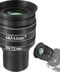 Close-up of 1.25-Inch 58 Degree 7.5mm Planetary Eyepiece for telescope with fully multi coated wide angle optics for crisp views.