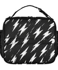 Retro Lightning Bolt Pattern Insulated Lunch Bag For Work School Travel On The Go Carrier With Thermal Insulation And Easy Clean Interior Durable Polyester Keeps Meals Fresh All Day, 11.2 x 3.5 x 9.8 in