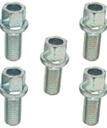 Heavy Duty Alloy Wheel Nuts Compatible With Audi A1 And A2 Models Fit 2010 To 2015 Plus Older Cars For 2000 To 2005 Super Sturdy Lug Bolts Screw Replacement Kit That Keeps Your Rides Solid Safe And Rolling Smooth Under Any Condition Out There. Five steel wheel nuts on white background