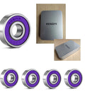 ABEC 9 Chrome Steel Skateboard Bearings 16 Pack For Longboards Skates Scooters And Roller Skates Purple Color Pre Lubricated High Speed