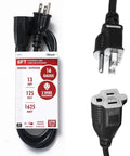6 Foot Weather Resistant Extension Cord 16/3 SJTW Heavy Duty With 3 Prong Grounded Plug UL Listed 13 Amp 1625 Watt Capacity