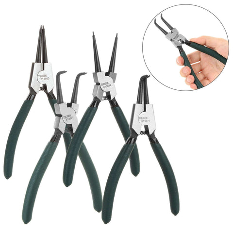 Built Tough 7 Inch Snap Ring Pliers Set Internal And External Circlip Pliers Kit With Straight And Bent Jaw for ring removal