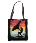 Retro Wing Foil Wingsurfing Tote Bag For Men And Fans Dope Vintage Wingboarding Gear Carrier With Long Handles 16 By 16 Inch Tote