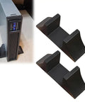 Convert Rackmount Gear To Tower Style Fast With This Beefy 2U Ups Conversion Stand holding APC SMT2200RM2U UPS unit, black steel design.