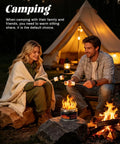 Couple roasting marshmallows on Portable S'mores Fire Pit For Outdoor Fun, 3-5 Hour Burn Time, during camping