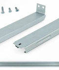 Knock Out Those Draggy Drawers Fast With These Rock Solid Heavy Duty 14 Inch Metal Drawer Slides showing metal tracks and screws.