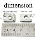Heavy Duty U Nut Clips And Speed Fasteners 50 Pack Carbon Steel Lock Nuts Rust Resistant dimensions with ruler measurement