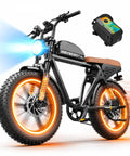 Adult Electric Bike With Long Range Battery And Smooth Assist Lightweight Frame Quiet 750W Motor For Commuting Or Trail Riding Comfortable Padded Seat Easy To Handle Great For City Rides And Weekend Adventures, showing bike with glowing tires