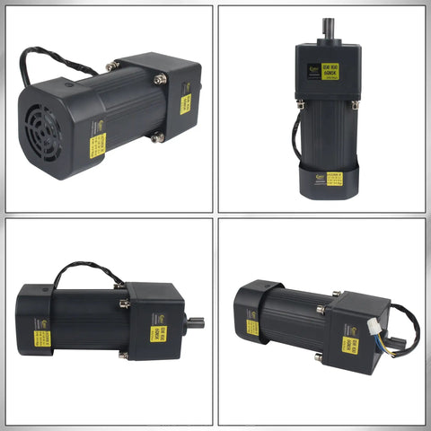Premium 250W 110V Adjustable Gear Reducer Motor With 0 to 140 RPM Speed Controller And Governor 16 Nm High Torque Single Phase CW CCW Gear Motor With 10 to 1 Reduction And 15mm Shaft in multiple angles