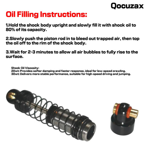 1/24 RC Crawler Shocks Upgrade Kit With 40mm Big Bore Oil Shock Absorbers For SCX24 FCX24M and most 1/24 scale rigs