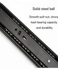Top view of One Pair Three Stage Drawer Slides Cold Rolled Steel with solid steel ball for smooth operation.