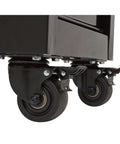 Close-up of smooth glide wheels on 5 Drawer Rolling Tool Cabinet 17 Inch 75 Pound Capacity Welded Steel Construction With Rust Resistant Powder Coat