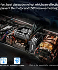 Installed Boss 35mm RC Motor Cooling Fan, 21000 RPM, 8.4V Aluminum ESC Fan For 1 By 8 And 1 By 10 Scale RC Cars, Black And Silver Kit