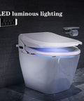 Top Shelf Smart Bidet Toilet Seat Featuring Instant Heated Cushion And Automatic Washing Functions Slick Remote Control Five Level Adjustable Water Pressure Super Clean Restroom Upgrade with LED lighting.