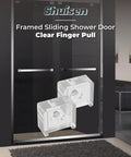 Glass Sliding Shower Door Finger Pull Kit With Clear Acrylic Bumper Stops Fits Most Inner Bypass Doors Universal Replacement Knob Parts For Glass Shower Enclosures Durable Easy Grip Handle Hardware 2 Pack