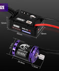 Waterproof Brushless ESC And 1721 Purple Viper Outrunner Motor Upgrade Kit For One Twenty Fourth Scale Axial SCX24 Rigs