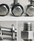 176 Piece Stainless Steel Heavy Duty Hex Bolt And Nut Kit With Fully Threaded M6 M8 M10 Bolts For Home DIY And Machinery Projects, Versatile Automotive And Tool Room Set, stainless hex bolts