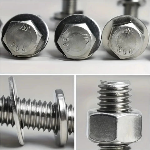 176 Piece Stainless Steel Heavy Duty Hex Bolt And Nut Kit With Fully Threaded M6 M8 M10 Bolts For Home DIY And Machinery Projects, Versatile Automotive And Tool Room Set, stainless hex bolts