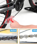 Bike Chain Cleaner Tool Kit With Built In Brushes Transparent Cleaning Machine For Mountain And Road Bikes In Use Before After