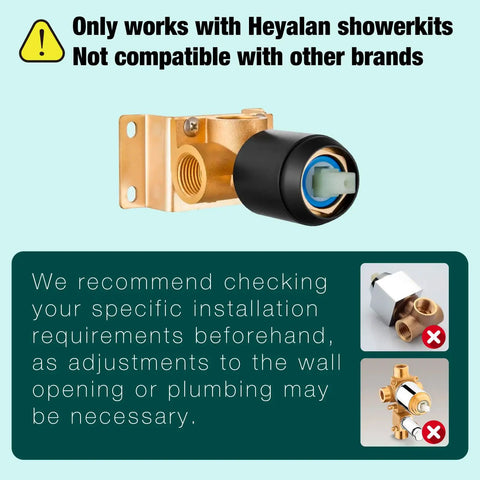 Matte Black 8 Inch Square Rainfall Shower Head Kit With Wall Mount Single Handle Valve And Trim installation warning