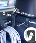 Heavy Duty Headrest Hooks for Trucks and Cars, Extra Large Seat Back Organizer for Hard Hats, Bags and Gear shown in comparison