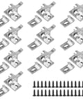 10 Pack Beefy Brass Heavy Duty Cabinet Door Latches With Mounting Screws, Elbow Latch Closet And Window Catches For Bedroom And Bathroom