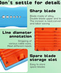 Hella Tough Fiber Optic Buffer Tube Stripper For Mid Span Cable Cutting And No Sweat Optical Wire Stripping Tool With Adjustable Diameter Grooves and Sharp Blades.
