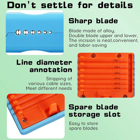 Hella Tough Fiber Optic Buffer Tube Stripper For Mid Span Cable Cutting And No Sweat Optical Wire Stripping Tool With Adjustable Diameter Grooves and Sharp Blades.