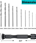 Hand Drill Set With 10 Drill Bits 0.6-3.0mm For Jewelry Making And Resin Craft Pin Vise Mini Drill dimensions diagram