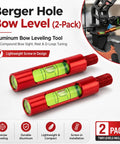 Plug And Play Berger Hole Archery Level Two Pack Slick Aluminum Aligner with green bubbles for precise bow tuning.