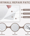 Diagram showing 2-Pack 6x6 Inch Peel-And-Stick Drywall Patch Aluminum Mesh For Quick Easy Hole Fix Self-Adhesive Wall Patch layers