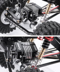 Beefy 11Kg Coreless Servo With Metal Gear For 1/18 RC Crawler Upgrades mounted on vehicle showing steering links and suspension