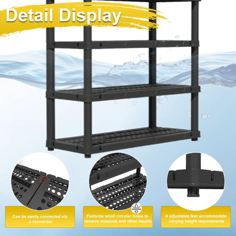 Beast Grade 72 Inch Tall Plastic Garage Storage Shelves With Five Robust Tiers Taking On Heavy Lifting Up To 700 Pounds No Sweat Free Standing Setup Perfect For Basement Tool Storage And Laundry Room Clutter Crushing