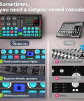 Comparison of Two Person Podcast Studio Bundle With DJ Mixer and conventional mixer highlighting user-friendly features