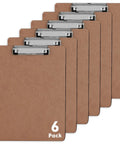 Six Pack Hardboard Clipboards For Letter Size 8.5 By 11 Inches, Low Profile Clipboards For School Or Office