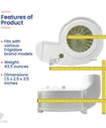 Frigidaire Blower Housing Assembly Replacement For 131775600 823074 AH418726 EA418726 PS418726 DIY Friendly Upgrade shown with measurements
