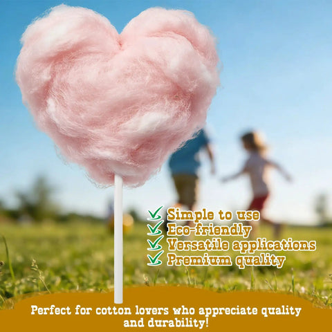 Heart-shaped pink cotton candy on stick from Cotton Candy Sticks And Paper Cones Pack 50 Pcs 11.8 Inch Candy Holder Sticks Carnival Style
