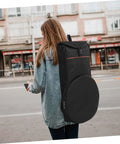 Young woman carrying a 12 Inch Practice Snare Drum Bag Built Like A Tank With No Sweat Waterproof Oxford Cloth.