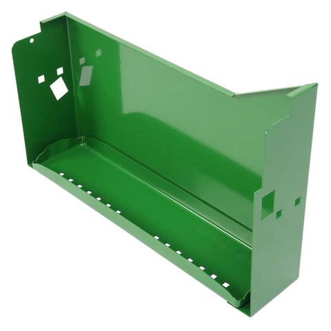 Heavy Duty Left Hand Tractor Battery Box For John Deere 2510 2520 3010 3020 4000 4010 4020, green metal construction, side view.