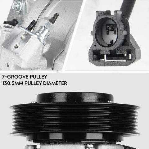 Top Shelf Ac Air Conditioner Compressor With Clutch Kit For Honda Accord Plus Crosstour, 7-groove pulley detail.