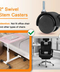 Swivel Stem Casters With Locking Brakes For Furniture And Shelves 2 Inch Black Replacement Castors close-up and usage examples