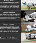 Heavy Duty Pneumatic Strapping Machine With Friction Heat Welding Portable Hand Baler For Warehouse Packing Handles Heavy Loads Without A Sweat Smooth Operation Every Time demonstration of strapping and baler operation steps.