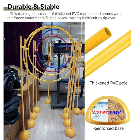 Drone Obstacle Course Kit for FPV Racing Portable Indoor Outdoor Gate and Loop Set with PVC poles and reinforced bases for stability