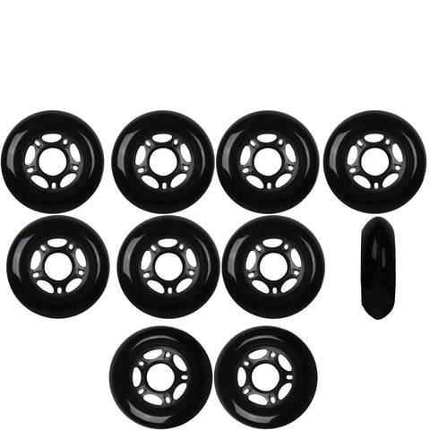80mm 82A Inline Skate Wheels Set For Outdoor Skatin Black 10 Pack Ideal For Roller Hockey And Fitness Skates Smooth Long Lasting Ride With 608 Bearing Hubs