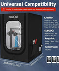 3D Printer Enclosure With Dustproof Tent And Constant Temperature Control For Ender 3 Series, universal compatibility diagram
