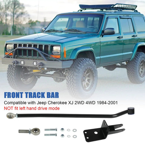 Beefed-Up Front Adjustable Track Bar For 4-6.5 Inch Lift Cherokee XJ 1984-2001 - Heavy Duty Forged Steel, Factory Style Bushing, Easy Adjust, Improves Alignment And Reduces Suspension Stress For 2WD And 4WD Jeep XJ on lifted Jeep Cherokee XJ