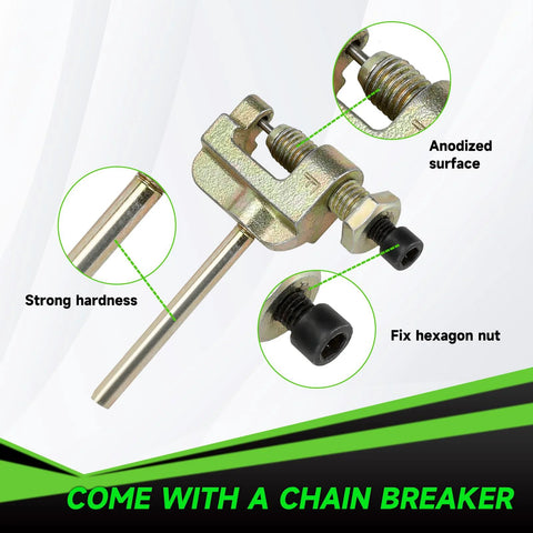XIKOBY 35 chain breaker kit with anodized surface and hex nut for minibike chains