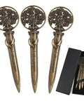 Antique Metal Letter Opener Set Pack Of 3 With Gift Box Tree Shaped Envelope Slitter Bronze Finish