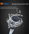 12mm Momentary Push Button Switch With Blue LED Ring That Feels Beefy Tough Metal Chassis Waterproof Power Button splashed with water